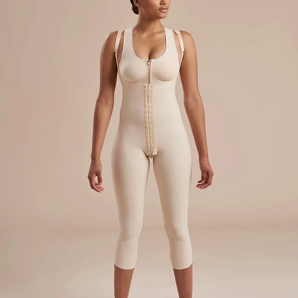 Marena Recovery SFBHM Girdle High-Back Compression Bodysuit Beige Large NIB